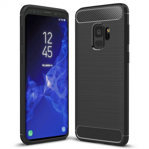 Flexi Slim Carbon Fibre Case for Samsung Galaxy S9 - Brushed Black